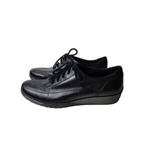 EASY SPIRIT Radley Black Leather Upper Tie Comfort Shoes 7.5M